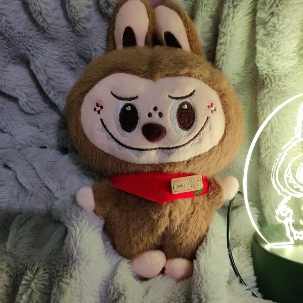 Labubu Monster Brown Plush Bunny Toy